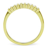 IP Gold(Ion Plating) Stainless Steel Ring with Top Grade Crystal  in Clear