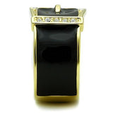 IP Gold(Ion Plating) Stainless Steel Ring with Top Grade Crystal  in Clear