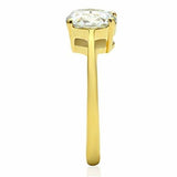 IP Gold(Ion Plating) Stainless Steel Ring with AAA Grade CZ  in Clear