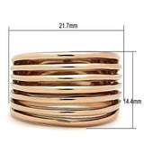 IP Rose Gold(Ion Plating) Stainless Steel Ring with No Stone