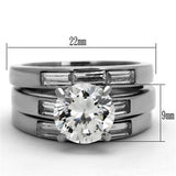 High polished (no plating) Stainless Steel Ring with AAA Grade CZ  in Clear