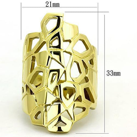 IP Gold(Ion Plating) Stainless Steel Ring with No Stone