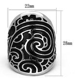 High polished (no plating) Stainless Steel Ring with Epoxy  in Jet