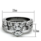 High polished (no plating) Stainless Steel Ring with AAA Grade CZ  in Clear