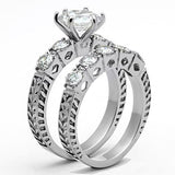 High polished (no plating) Stainless Steel Ring with AAA Grade CZ  in Clear