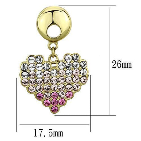 IP Gold(Ion Plating) Stainless Steel Earrings with Top Grade Crystal  in Multi Color