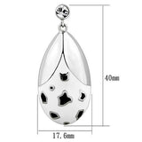 High polished (no plating) Stainless Steel Earrings with Top Grade Crystal  in Clear
