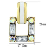 IP Gold(Ion Plating) Stainless Steel Earrings with Top Grade Crystal  in Clear