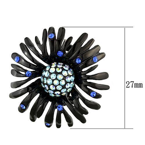 IP Black(Ion Plating) Stainless Steel Earrings with Top Grade Crystal  in Multi Color
