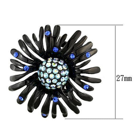 IP Black(Ion Plating) Stainless Steel Earrings with Top Grade Crystal  in Multi Color
