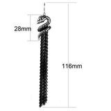 Two-Tone IP Black Stainless Steel Earrings with No Stone