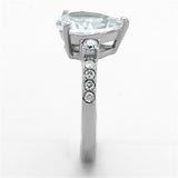 High polished (no plating) Stainless Steel Ring with AAA Grade CZ  in Clear