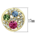 IP Gold(Ion Plating) Stainless Steel Earrings with Top Grade Crystal  in Multi Color