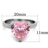 High polished (no plating) Stainless Steel Ring with AAA Grade CZ  in Rose