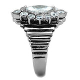 High polished (no plating) Stainless Steel Ring with AAA Grade CZ  in Clear