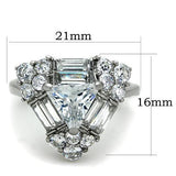 High polished (no plating) Stainless Steel Ring with AAA Grade CZ  in Clear
