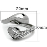 High polished (no plating) Stainless Steel Ring with Top Grade Crystal  in Jet