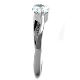 High polished (no plating) Stainless Steel Ring with AAA Grade CZ  in Clear