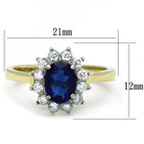 Two-Tone IP Gold (Ion Plating) Stainless Steel Ring with Synthetic Synthetic Glass in Montana
