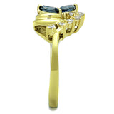 IP Gold(Ion Plating) Stainless Steel Ring with Top Grade Crystal  in Montana