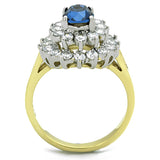 Two-Tone IP Gold (Ion Plating) Stainless Steel Ring with Top Grade Crystal  in Montana