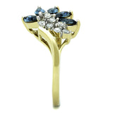 Two-Tone IP Gold (Ion Plating) Stainless Steel Ring with Top Grade Crystal  in Montana