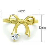 IP Gold(Ion Plating) Stainless Steel Ring with AAA Grade CZ  in Clear
