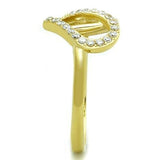IP Gold(Ion Plating) Stainless Steel Ring with AAA Grade CZ  in Clear