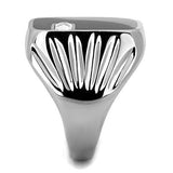 High polished (no plating) Stainless Steel Ring with AAA Grade CZ  in Clear