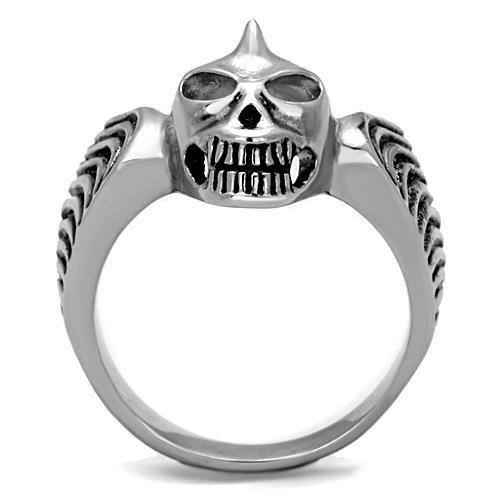 High polished (no plating) Stainless Steel Ring with Epoxy  in Jet