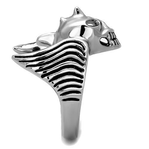 High polished (no plating) Stainless Steel Ring with Epoxy  in Jet