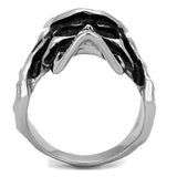 High polished (no plating) Stainless Steel Ring with Epoxy  in Jet