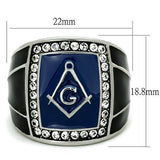 High polished (no plating) Stainless Steel Ring with Top Grade Crystal  in Clear