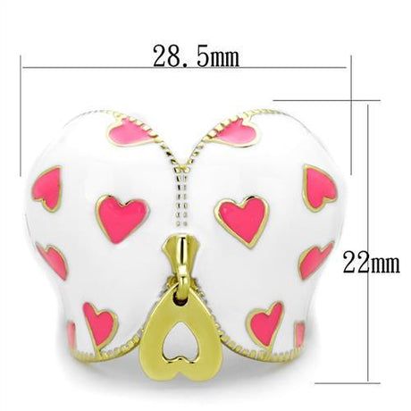 IP Gold(Ion Plating) Stainless Steel Ring with Epoxy  in Multi Color