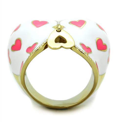 IP Gold(Ion Plating) Stainless Steel Ring with Epoxy  in Multi Color