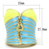 IP Gold(Ion Plating) Stainless Steel Ring with Epoxy  in Multi Color