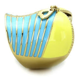 IP Gold(Ion Plating) Stainless Steel Ring with Epoxy  in Multi Color