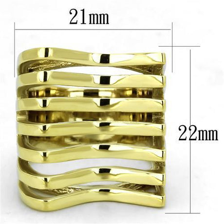 IP Gold(Ion Plating) Stainless Steel Ring with No Stone