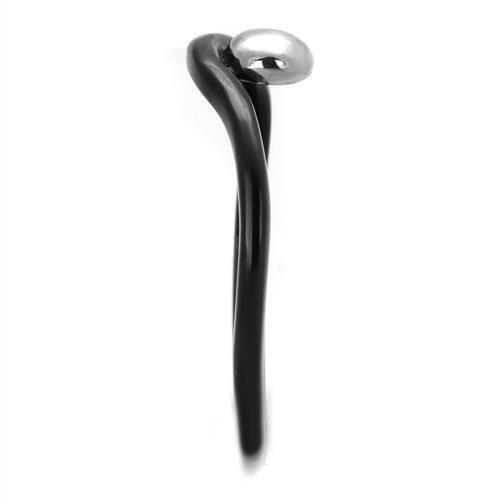 Two-Tone IP Black Stainless Steel Ring with No Stone