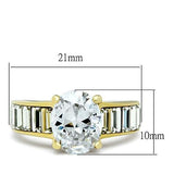 IP Gold(Ion Plating) Stainless Steel Ring with AAA Grade CZ  in Clear