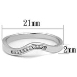 High polished (no plating) Stainless Steel Ring with AAA Grade CZ  in Clear