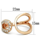 IP Rose Gold(Ion Plating) Stainless Steel Ring with AAA Grade CZ  in Clear