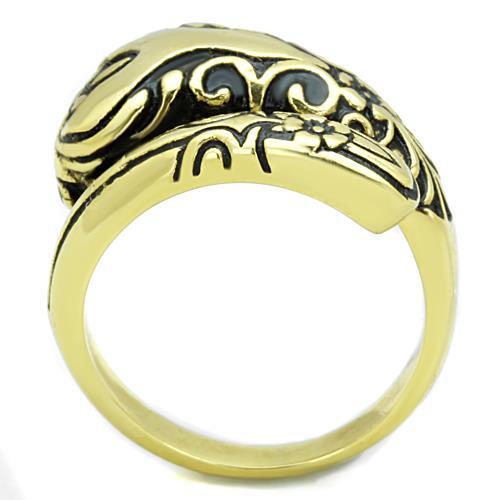 IP Gold(Ion Plating) Stainless Steel Ring with Epoxy  in Jet