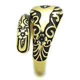 IP Gold(Ion Plating) Stainless Steel Ring with Epoxy  in Jet