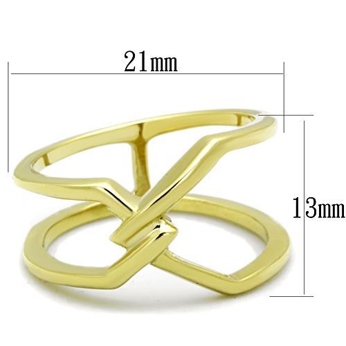 IP Gold(Ion Plating) Stainless Steel Ring with No Stone