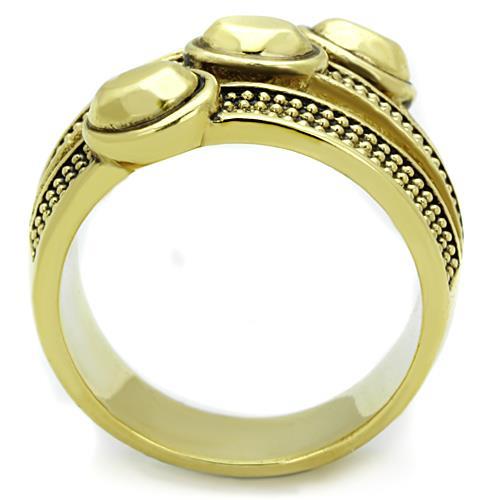 IP Gold(Ion Plating) Stainless Steel Ring with Epoxy  in Jet