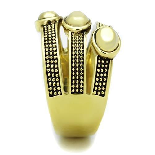 IP Gold(Ion Plating) Stainless Steel Ring with Epoxy  in Jet