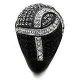 Two-Tone IP Black Stainless Steel Ring with Top Grade Crystal  in Black Diamond