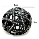 IP Black(Ion Plating) Stainless Steel Ring with AAA Grade CZ  in Clear