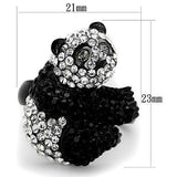 Two-Tone IP Black Stainless Steel Ring with Top Grade Crystal  in Black Diamond